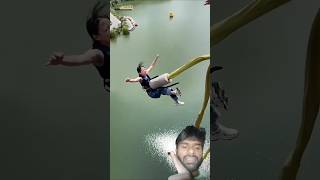 Incredible footage of a 🥱daring bungee jumper leaping from a bridge
