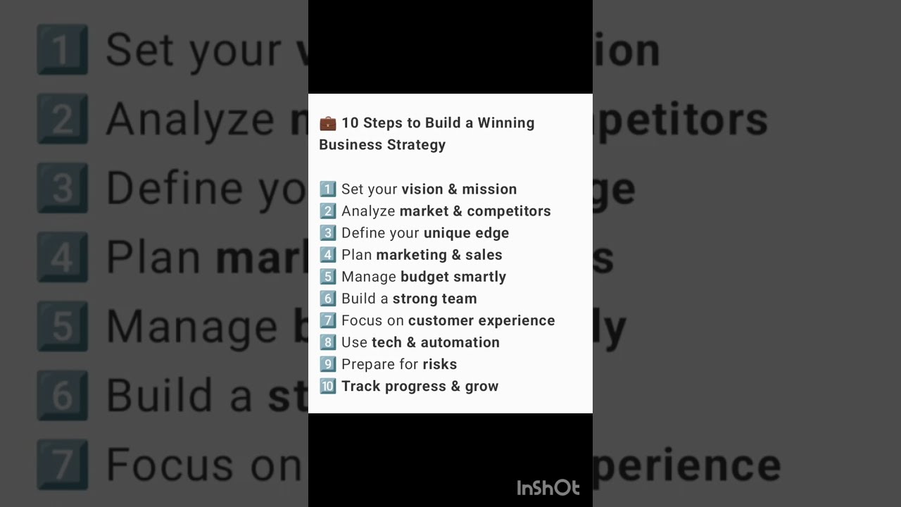 10 Steps To Build A Winning Business Strategy Grow Your Fast Shorts Businessideas