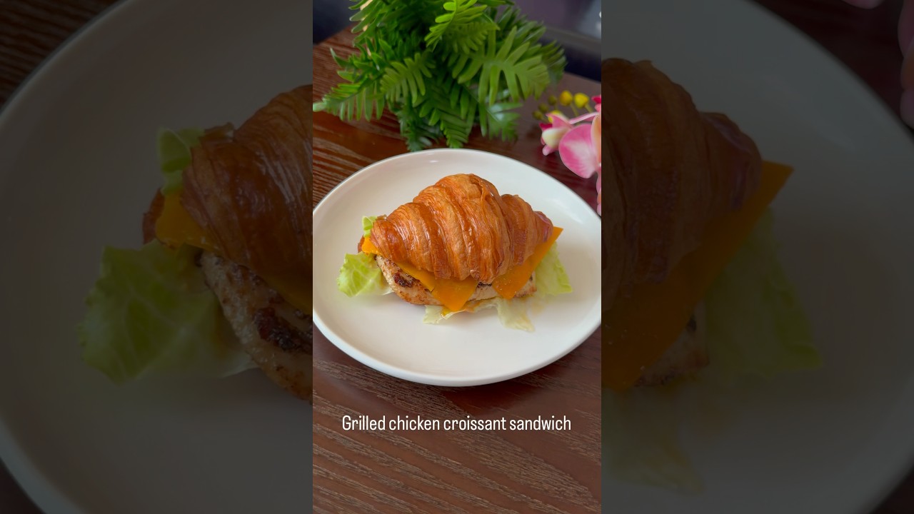 Grilled chicken croissant sandwich 