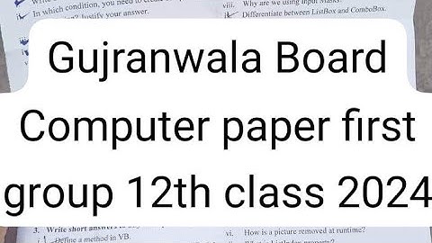 Grw Board computer paper 12th class first group 2024 | 2nd year computer paper g1 Gujranwala board