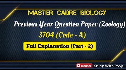 Previous Year Question Paper Of Zoology 3704(Part -  2) | Master Cadre Science Preparation