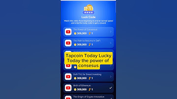 The Power of Consensus TapCoin Bots Video Code | tapcoins lucky code today | TapCoin YouTube Code