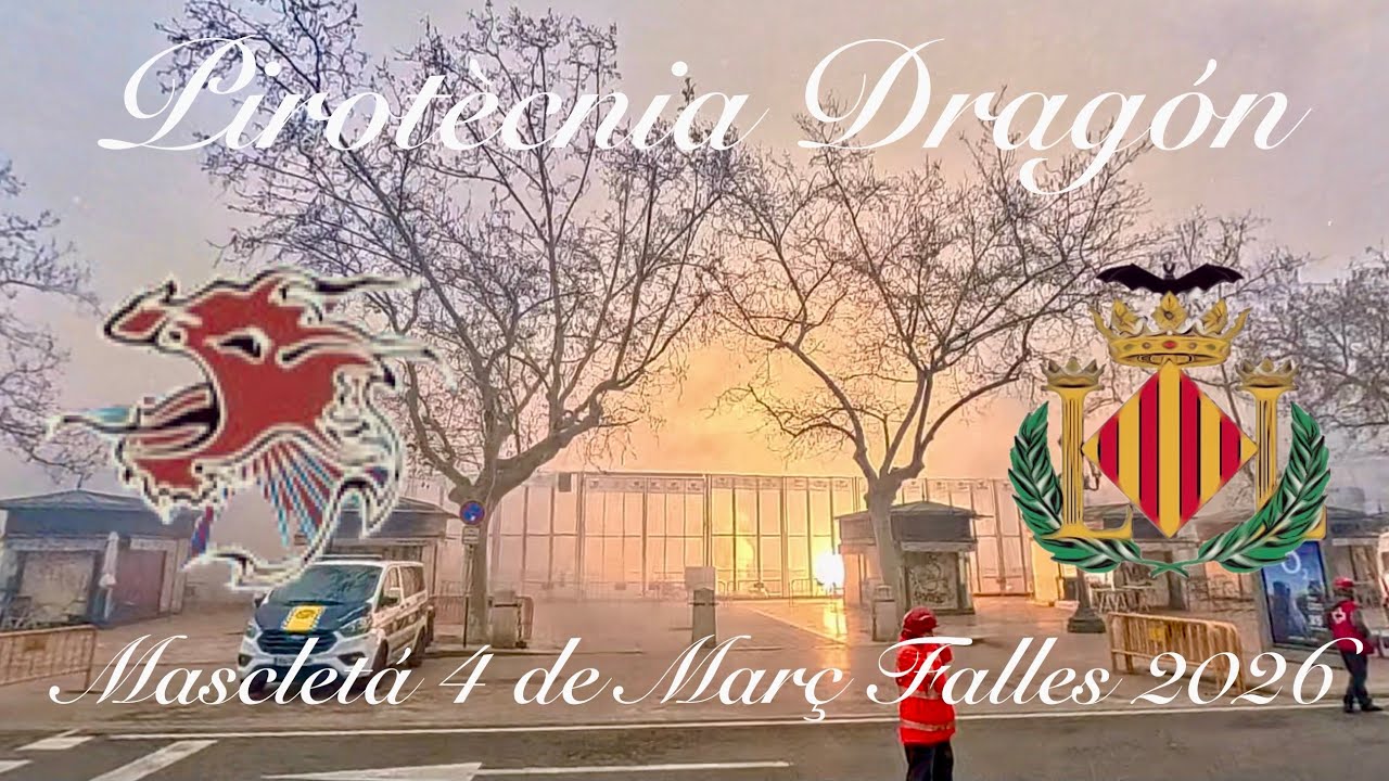 Mascletá del 4 de Març de les Falles 2026 per Pirotècnia Dragón de Villena. 