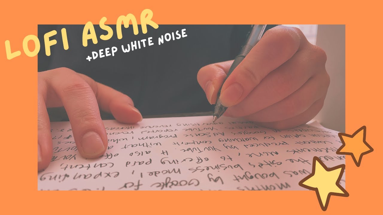 lofi asmr pen writing with deep white noise 💤 comforting sounds for ...