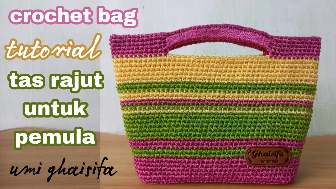 Tutorial Backpack Rajut Cara Membuat Tas Rajut Warna warni Untuk Pemula || Crochet bag tutorial ...