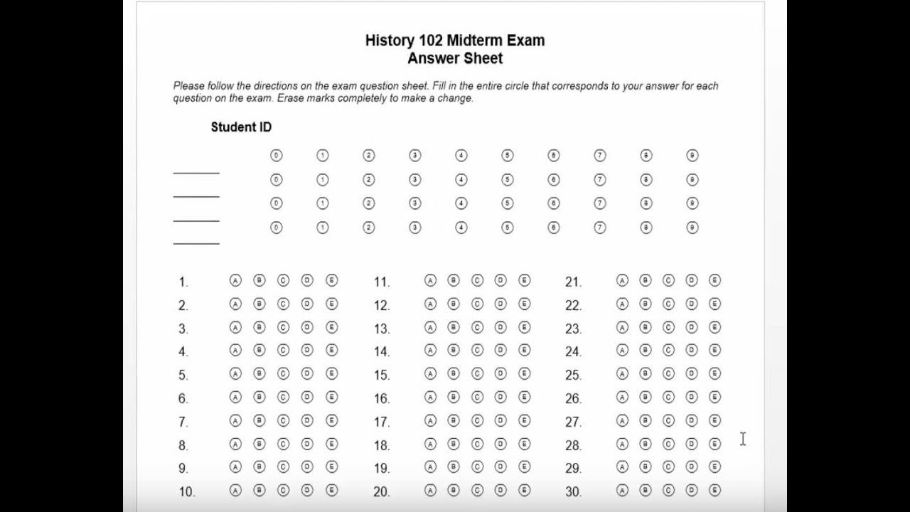 Scantron Score Chart 2018