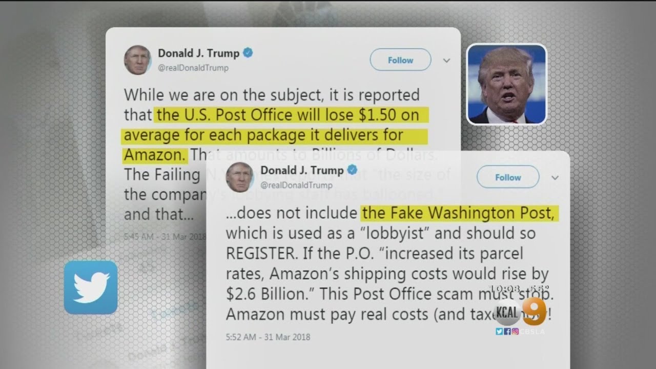 Trump Lashes Out At Amazon, Saying USPS Is Losing Money
