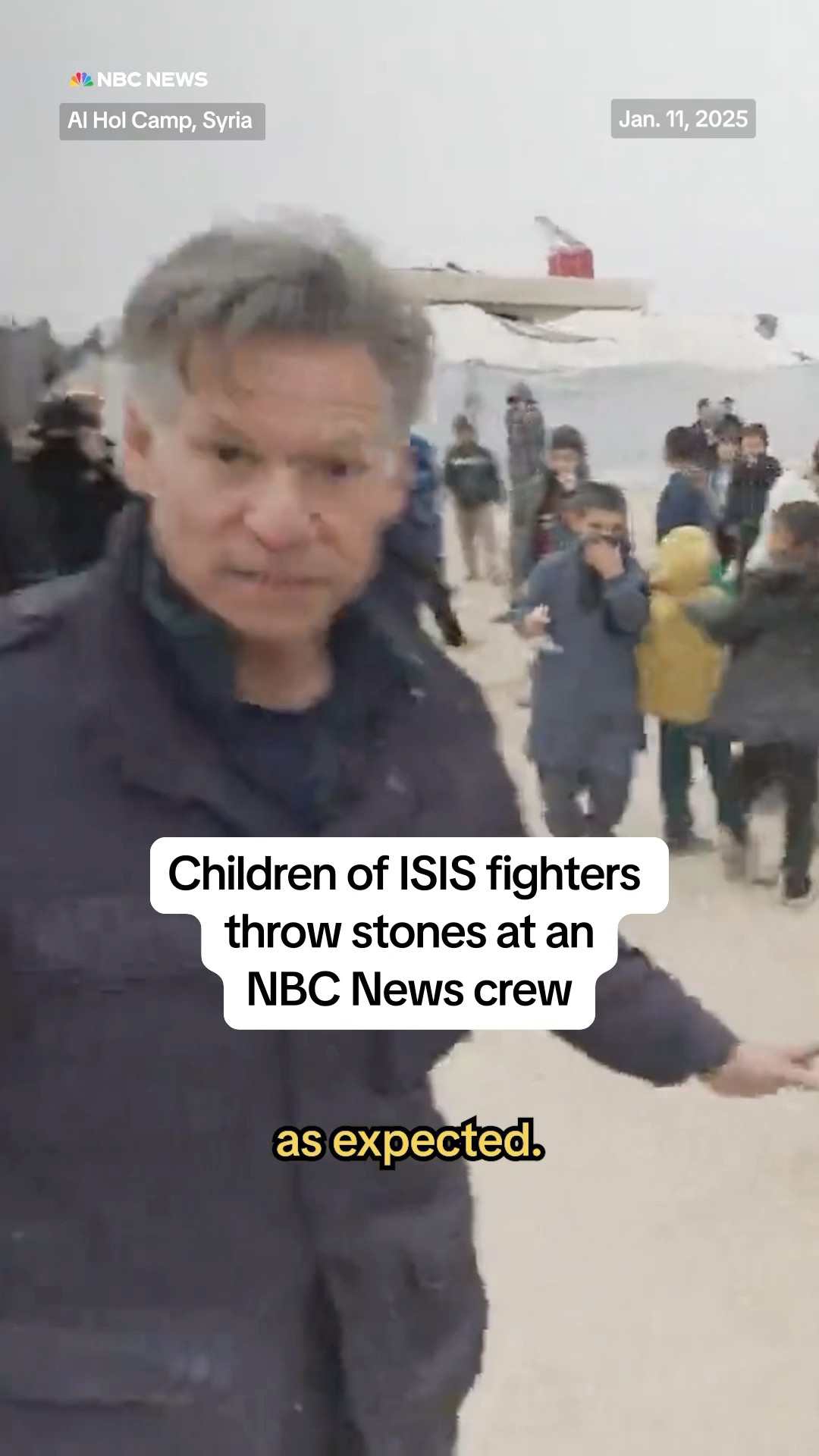 PART 2: Children of ISIS fighters throw stones at an NBC News crew.