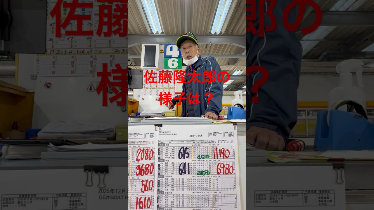 予想屋さん！佐藤隆太郎の様子は？【多摩川カップ】