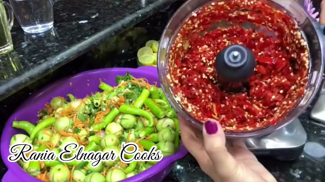 طريقة عمل الزيتون الأخضر  المخلل على أصوله من مطبخ رانيا النجار