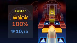Rolling Sky | Faster (Hard mode) – Level 33 | ★★ | 100% (10/10) | All Crowns