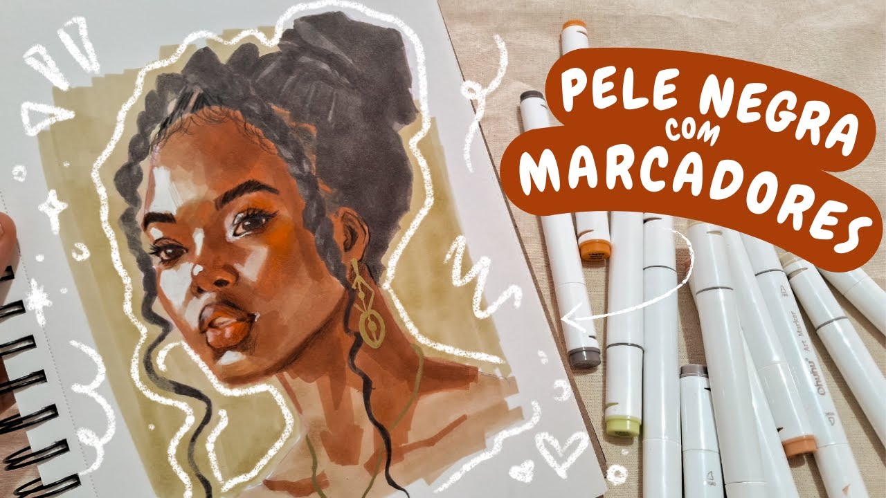 COMO PINTAR PELE NEGRA COM MARCADORES | Tutorial de pintura completo passo a passo