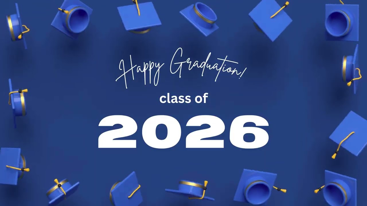 Blue Graduation Cap 2026 Screensaver | 1 Hour Loop | 4K