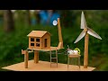 DIY Human-Powered Electricity | Lights & Fan Working in Mini Cardboard House