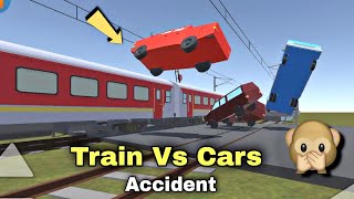 Train vs Cars Accident | Realistic indian train crossing pro | train vs cars crash and accident screenshot 1