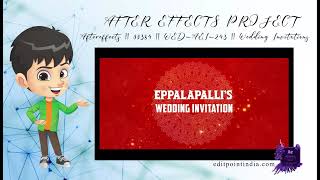 Aftereffects || 00384 || WED-AEI-243 | Wedding Invitation | Multi Languages | #EditPointIndia ||