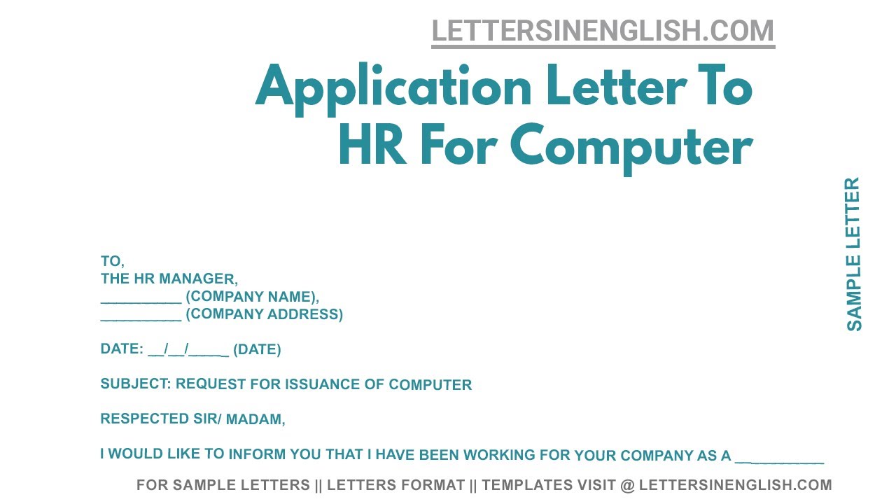 Application Letter To HR For Computer - Sample Letter to the HR Manager ...