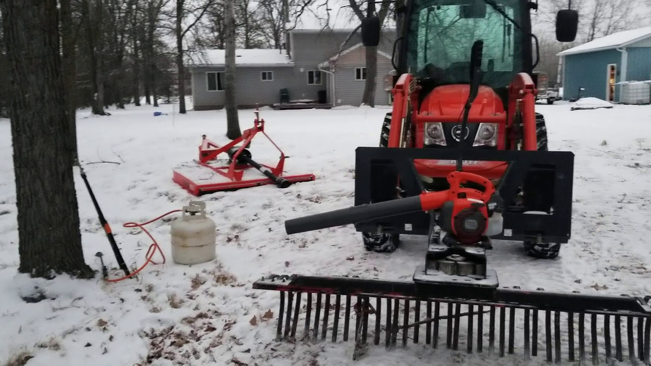 Clearing brush on the new property - YouTube