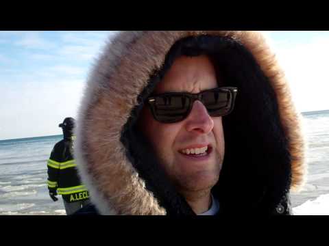 David and his nuts decide to jump in Lake Michigan. In December.