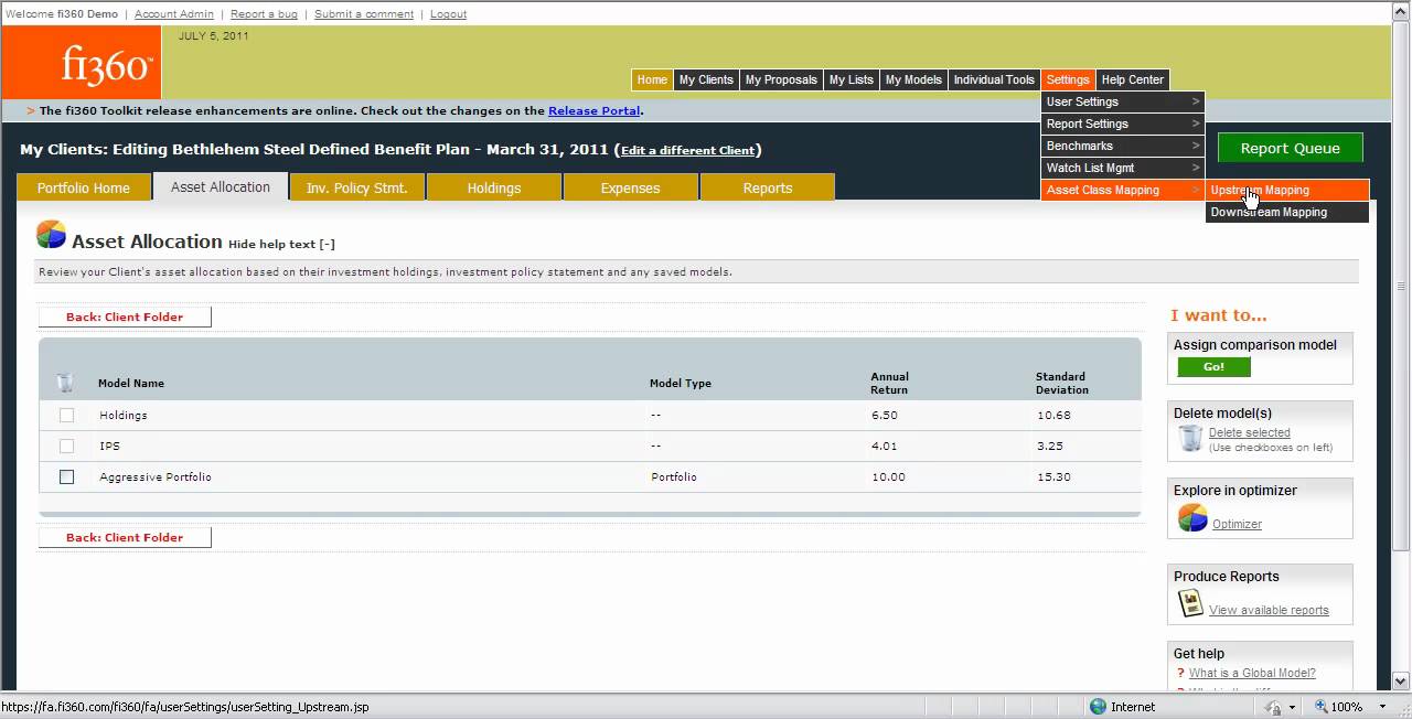 Asset Allocation evaluation in the fi360 Toolkit YouTube
