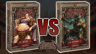 Betsy vs Rhinar: Heavy Hitters Pre-constructed Blitz Decks. Flesh and Blood TCG