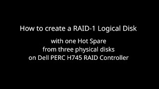 Famous Howto: Create RAID-1 virtual disk on PERC H745 with one Hot Spare Profile