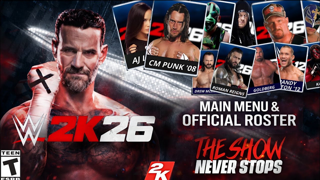WWE 2K26 Main Menu & Official Roster | 400+ Superstars Confirmed