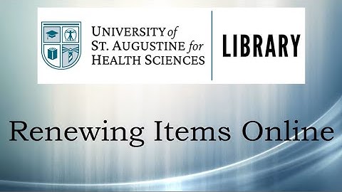 Renewing Items Online