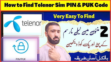 How to find Telenor Sim Pin & Puk Code | Sim problem solution | Only in 2 Minutes