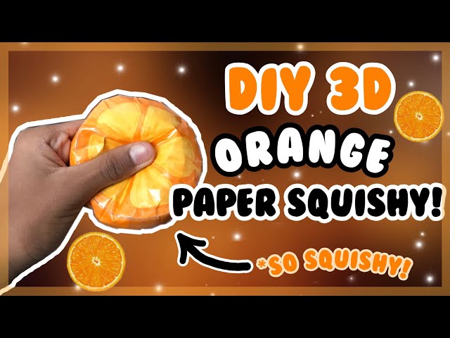 DIY 3D ORANGE PAPER SQUISHY TUTORIAL! *so easy! 