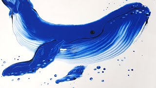 228 Chain Pull Technique The Big Blue Whale Acrylic Pouring Fluid Acrylic Designer Gemma77