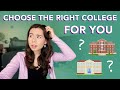 HOW TO CHOOSE THE RIGHT COLLEGE FOR YOU! (Factors to Consider Before Committing)
