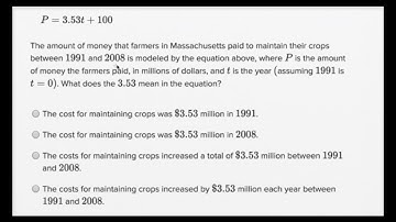 SAT Math section - Heart of Algebra - Interpreting Linear Functions