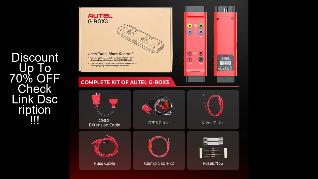 Autel G-BOX3 Gbox3 Key Programming Adapter for Benz BMW All Keys Lost Password Calculation Use With