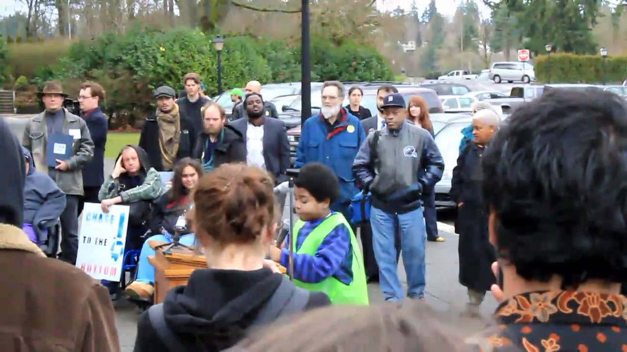 Economic rights rally (2nd part) at the State Capitol in Olympia WA No how to cook on MLK day