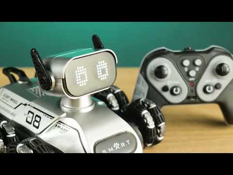 Собачка-робот на радіокеруванні інтерактивний робот-пес з музикою підсвічуванням та парогенерацією 2 кольори USB акумулятор, видео 1