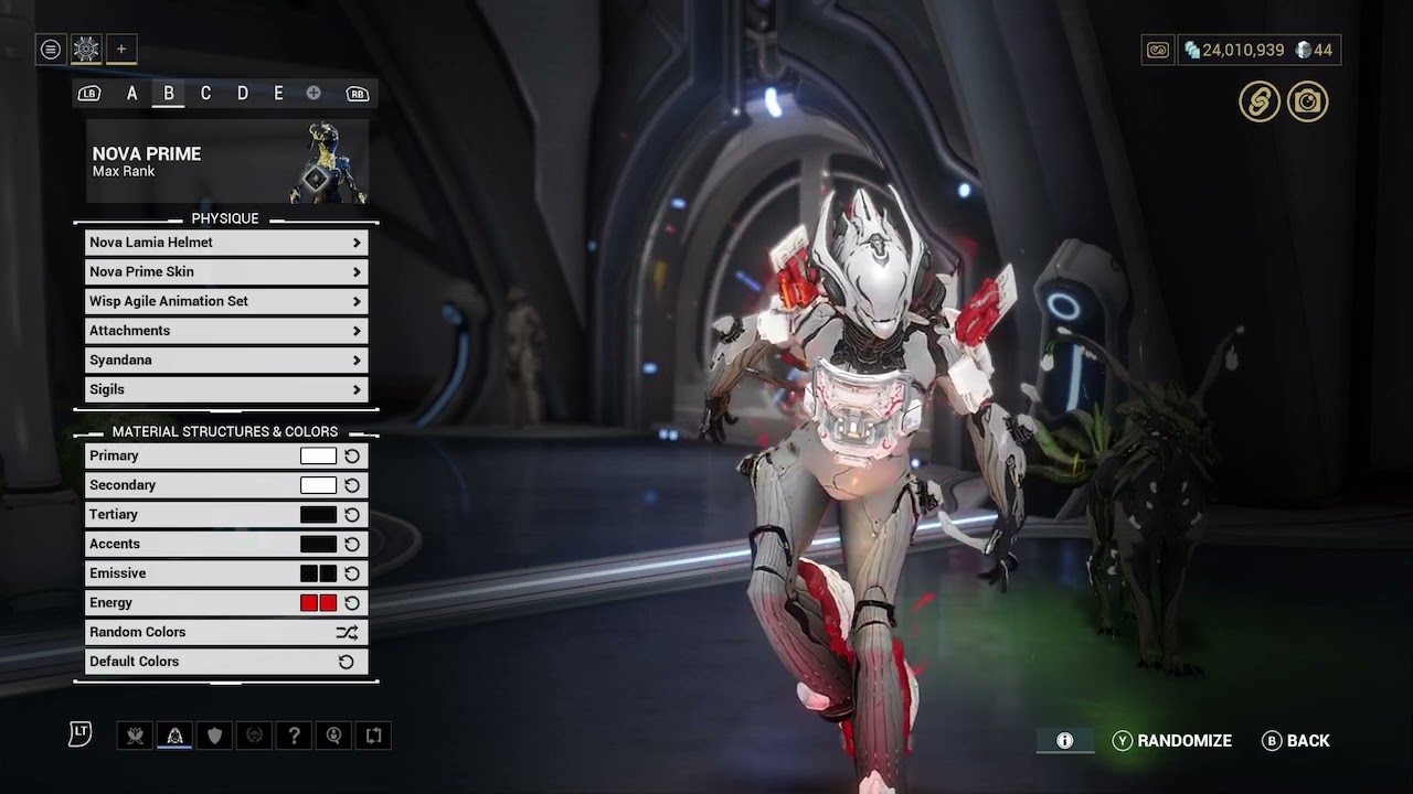 warframe NOVA PRIME 2nd skin fashionframe with details