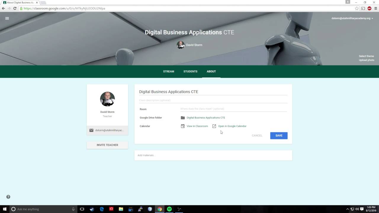 How to set up google classroom youtube