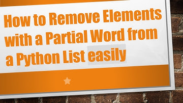 How to Remove Elements with a Partial Word from a Python List easily