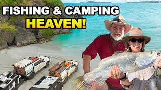 GIANT CROC  ENCOUNTER  + BARRA + Deserted Beach HEAVEN! Best Fishing/Camping trip in the NT