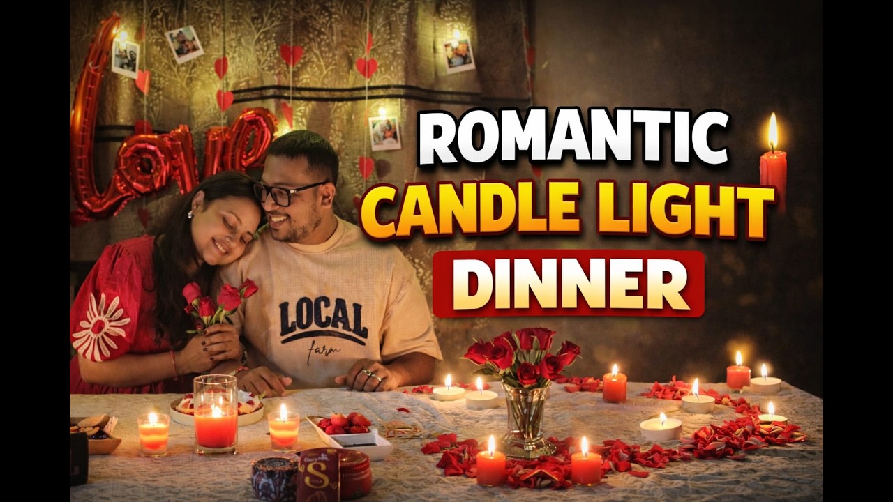 Romantic Candle Light Dinner at Home🕯️😍 #couple #candlelightdinner #ranisnest