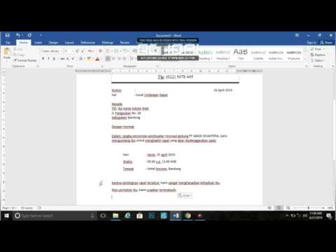 Tutorial Membuat Surat Undangan Rapat pada Ms. Word 