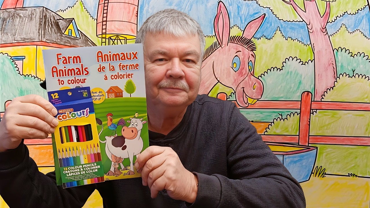 ASMR COLORING BOOK #10 WITH FELT TIP CRAYOLAS WITH POPCORN