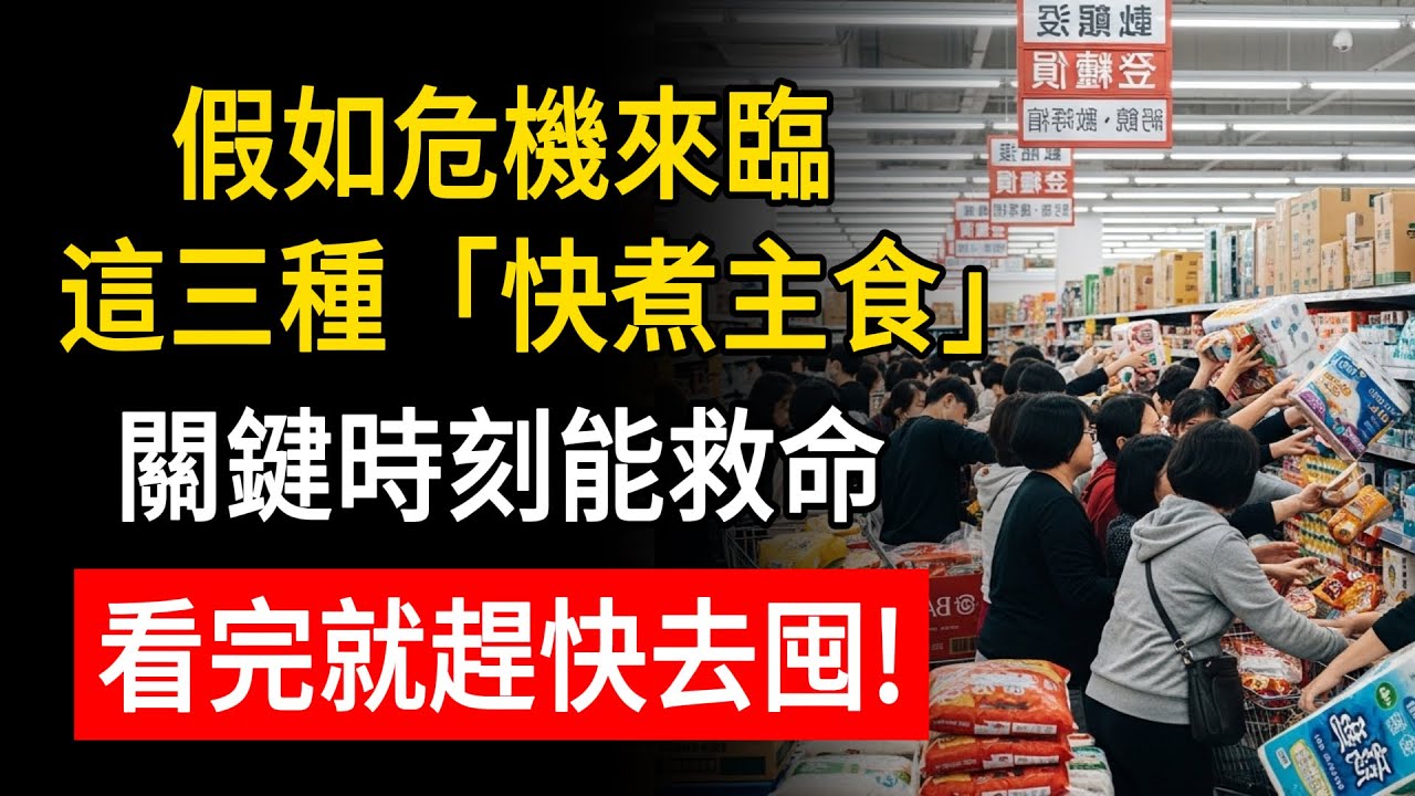 別傻傻只囤白米！資深生存專家：這3種「快煮主食」才是斷氣救星！水滾3分鐘就能吃，省下80%瓦斯！關鍵時刻比米飯更重要！#生活智慧 #養老生活 #養老金