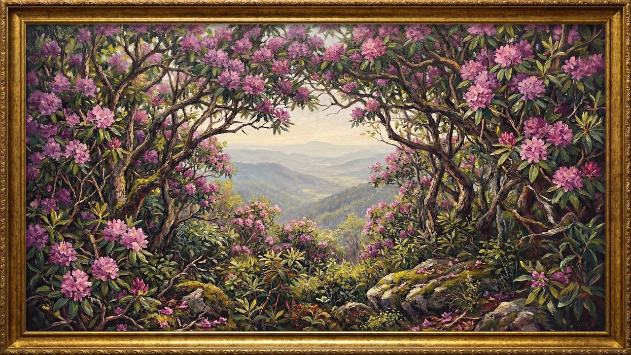 Enchanted Mountain Blooms | Botanical Oil Painting | 2H 4K No Sound