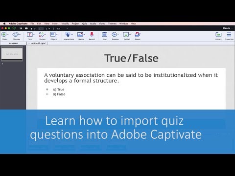 Import quiz questions into Adobe Captivate