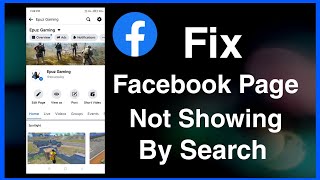 how to fix facebook page not found in search