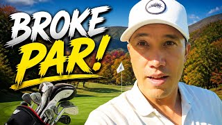 I borrowed golf clubs and broke PAR
