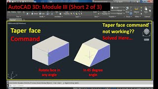 how to rotate any face of solid object or use of taper face command in autocad by Knowledge World Express 425 views 2 years ago 2 minutes, 20 seconds