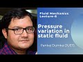 Pressure variation in static fluid